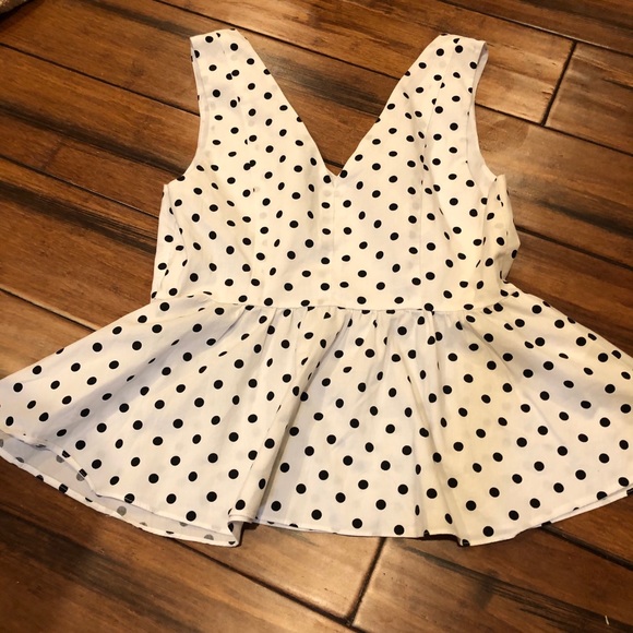 1. State Polka dot white Top S - Picture 2 of 3